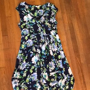 Floral faux-wrap dress